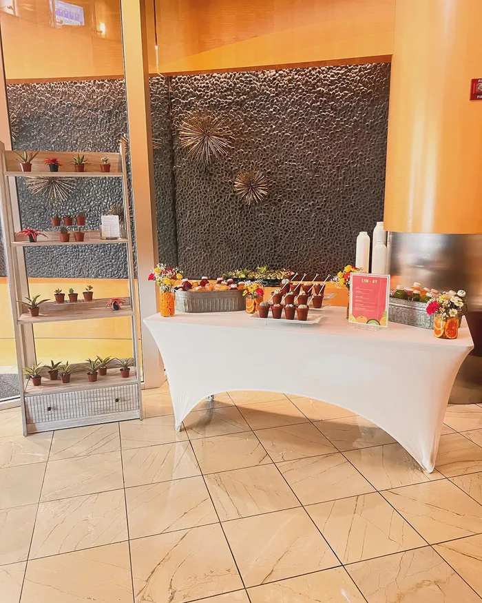 LYNAY tasting table at a corporate breakfast